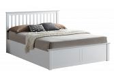 4ft6 Double Malmo White Wooden Ottoman Lift Up Storage Bed Frame 2